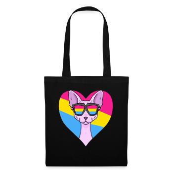 Pansexuell Sphynx Katze Geschenk - Stoffbeutel - Schwarz - Vorne