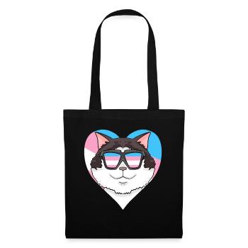 Transgenre Transsexuel Ragdoll Cat Gift - Sac en tissu - noir - Devant
