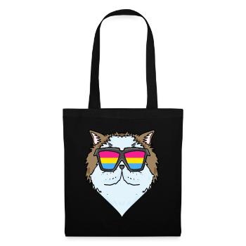 Pansexual Persian Cat - Cat with Glasses - Tote Bag - black - Front