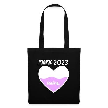 Mama 2023 Mutter Schwangerschaft Schwanger - Stoffbeutel - Schwarz - Vorne