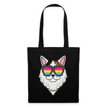 Pansexual Turkish Van - Cat with Glasses - Tote Bag - black - Front