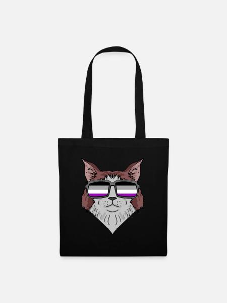 Asexuel Lgbt Maine Coon Chat Asexualité - Sac en tissu - noir