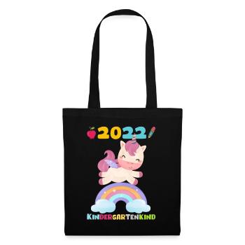 Kindergarten 2022 Ich Komme Einhorn Kita Geschenk - Stoffbeutel - Schwarz - Vorne