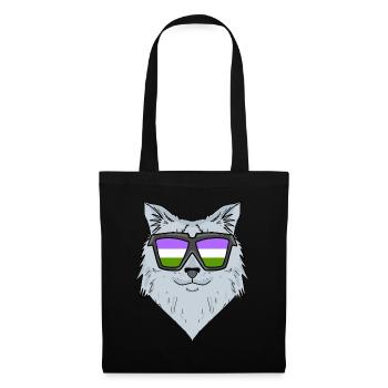 Genderqueer Chat Lgbt Chat Sibérien - Sac en tissu - noir - Devant