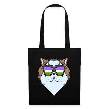 Genderqueer Chat Lgbt Chat Persan - Sac en tissu - noir - Devant