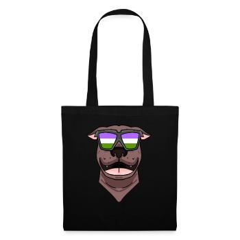 Genderqueer Lgbt Dog American Pit Bull Terrier - Tote Bag - black - Front