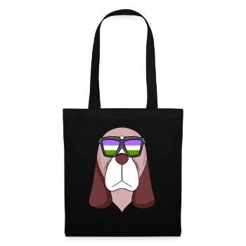 Genderqueer Chien Lgbt Basset Hound - Sac en tissu - noir - Devant