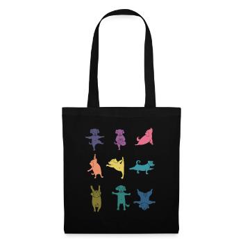 Colorful Dog Yoga Pose Funny Yoga Teacher - Tote Bag - black - Front