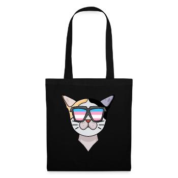 Chat Bobtail japonais transsexuel transgenre - Sac en tissu - noir - Devant