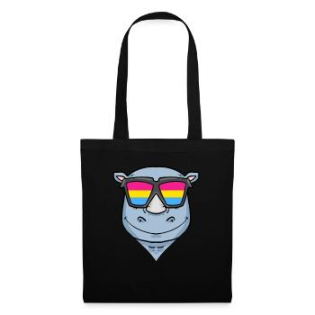 Pansexuell Nashorn - Nashorn mit Brille - Stoffbeutel - Schwarz - Vorne