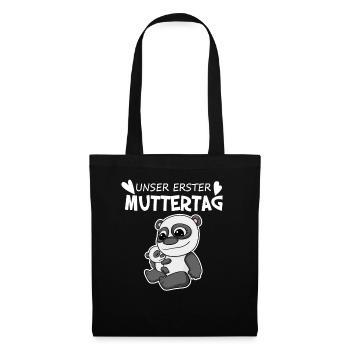 Muttertag Geschenk - Unser erster Muttertag - Stoffbeutel - Schwarz - Vorne