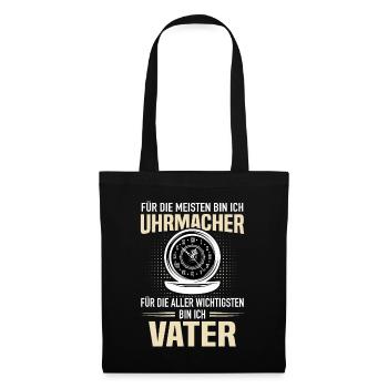 Uhrmacher Vater Geschenk Für Uhren Sammler Papa - Stoffbeutel - Schwarz - Vorne