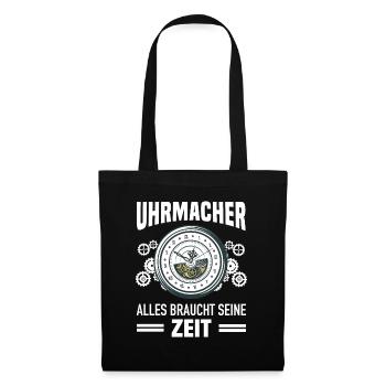 Uhrmacher Uhrmeister Uhren Sammler Geschenk - Stoffbeutel - Schwarz - Vorne