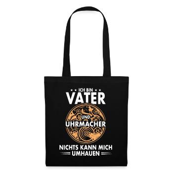 Vater Uhrmacher Zahnräder Uhren Sammler Geschenk - Stoffbeutel - Schwarz - Vorne