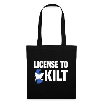 Scottish Kilt Costume Saying - Scottish Skirt - Tote Bag - black - Front