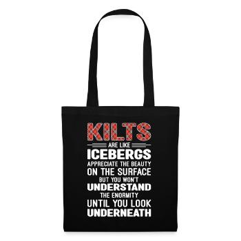 Schottischer Kilt Tracht Spruch - Schottenrock - Stoffbeutel - Schwarz - Vorne