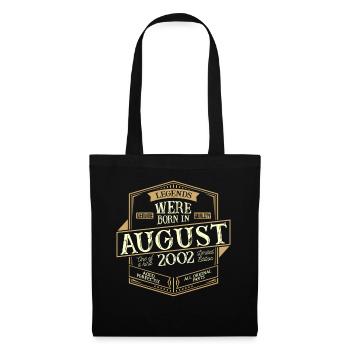 Août 2002 Anniversaire Homme - Sac en tissu - noir - Devant