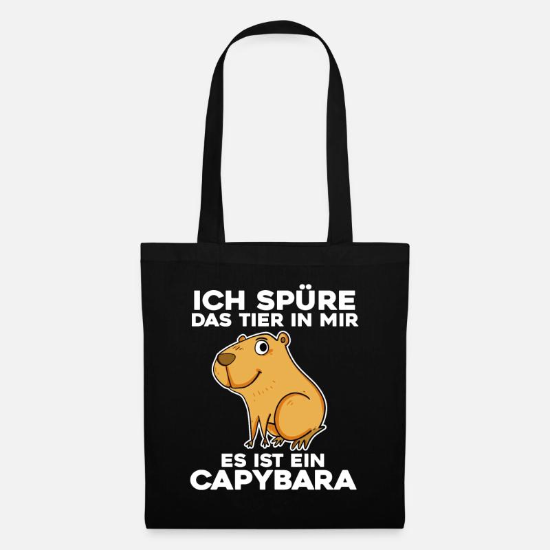 Capybara Wasserschwein - Stoffbeutel - Schwarz