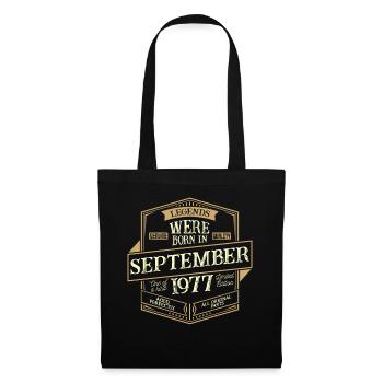 September 1977 Geburtstag Mann - Stoffbeutel - Schwarz - Vorne