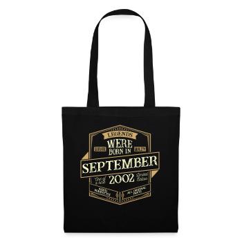 Septembre 2002 Anniversaire Homme - Sac en tissu - noir - Devant