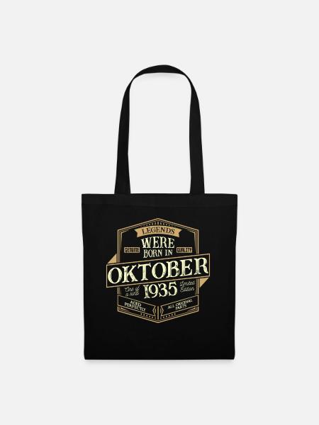 October 1935 birthday man - Tote Bag - black
