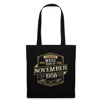 Novembre 1958 Anniversaire Homme - Sac en tissu - noir - Devant
