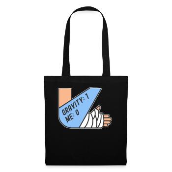 Gebrochener Arm Spruch - Fraktur Gipsarm - Stoffbeutel - Schwarz - Vorne