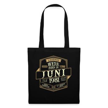 Juin 1981 Anniversaire Homme - Sac en tissu - noir - Devant