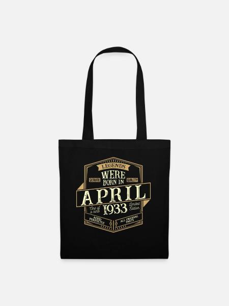 Avril 1933 Anniversaire Homme - Sac en tissu - noir