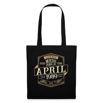 Avril 1989 Anniversaire Homme - Sac en tissu - noir - Devant
