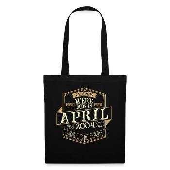 Avril 2004 Anniversaire Homme - Sac en tissu - noir - Devant
