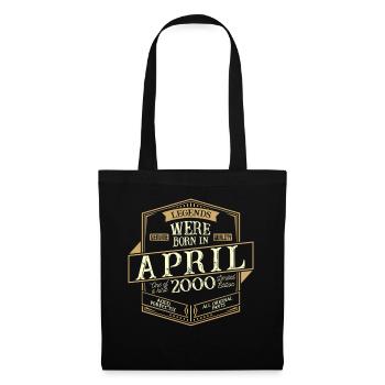Avril 2000 Anniversaire Homme - Sac en tissu - noir - Devant