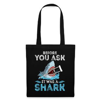Before You Ask It Was A Shark - Knochenbruch - Stoffbeutel - Schwarz - Vorne