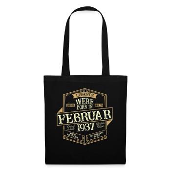 Februar 1937 Geburtstag Mann - Stoffbeutel - Schwarz - Vorne