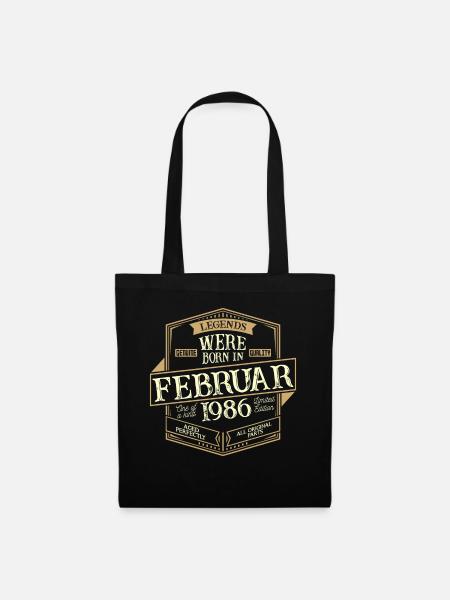Februar 1986 Geburtstag Mann - Stoffbeutel - Schwarz