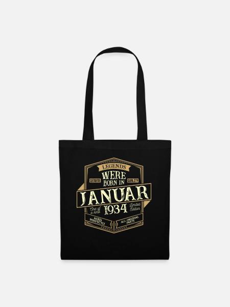 Januar 1934 Geburtstag Mann - Stoffbeutel - Schwarz