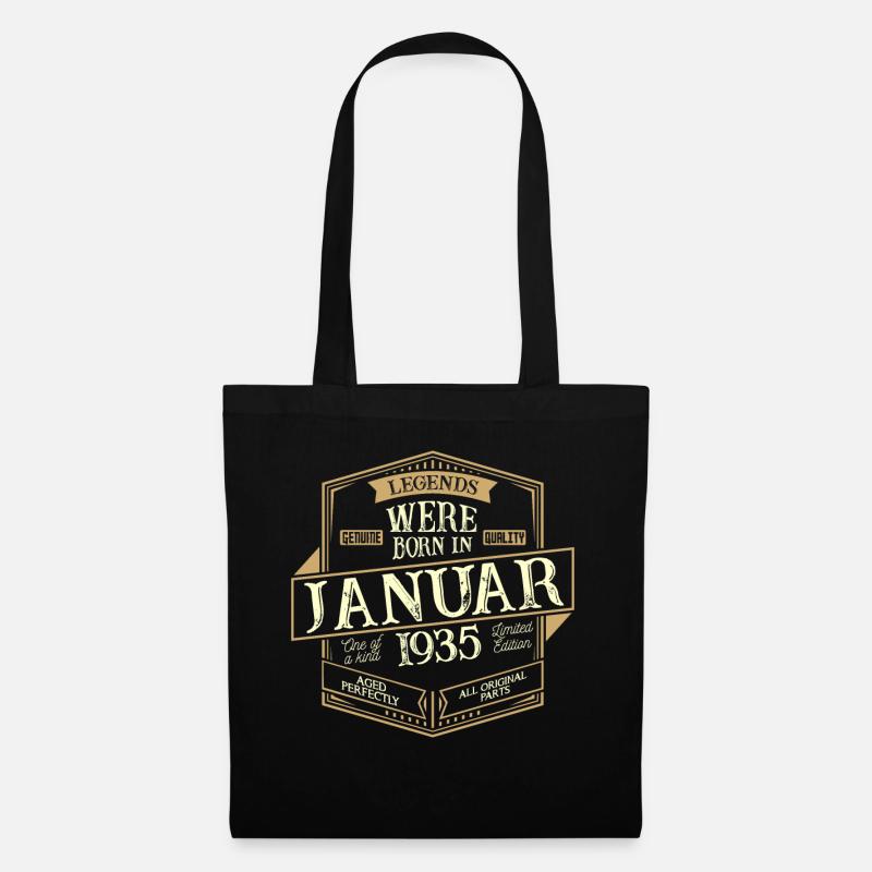 Januar 1935 Geburtstag Mann - Stoffbeutel - Schwarz