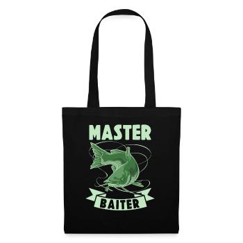 Master Baiter - Wels Catfish Angler Fischen Angeln - Stoffbeutel - Schwarz - Vorne