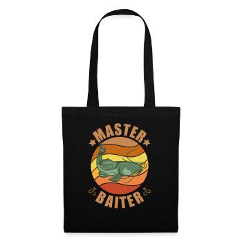 Master Baiter - Wels Catfish Angler Fischen Angeln - Stoffbeutel - Schwarz - Vorne