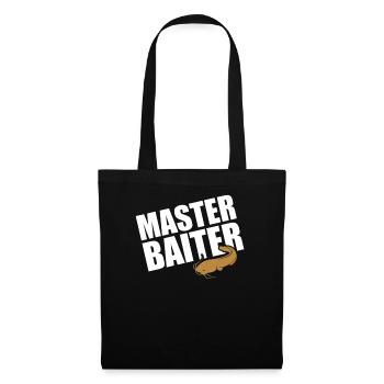 Master Baiter - Wels Catfish Angler Fischen Angeln - Stoffbeutel - Schwarz - Vorne