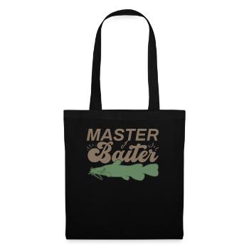 Master Baiter - Wels Catfish Angler Fischen Angeln - Stoffbeutel - Schwarz - Vorne