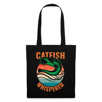 Catfish Whisperer - Wels Catfish Angler Angelrute - Stoffbeutel - Schwarz - Vorne