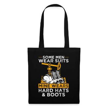 Oil Men Wear Suit My Work Helmet Shoes - Tote Bag - black - Front
