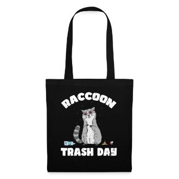 Raccoon Trash Day Lustiger Müll Sammler Panda - Stoffbeutel - Schwarz - Vorne