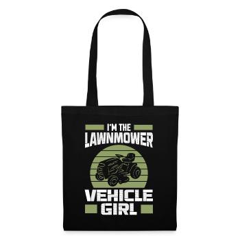 Tondeuse à gazon Tracteur Femme Rétro Jardinage - Sac en tissu - noir - Devant
