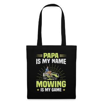 Tondeuse à gazon Tracteur Papa Nom Jeu de tonte - Sac en tissu - noir - Devant