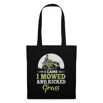 Funny Lawn Mower Tractor Mowed And Kicked Grass - Tote Bag - black - Front