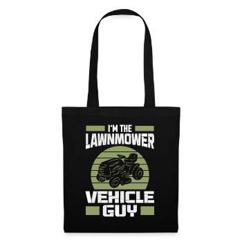 Tondeuse à gazon Tracteur Hommes Rétro Jardinage - Sac en tissu - noir - Devant