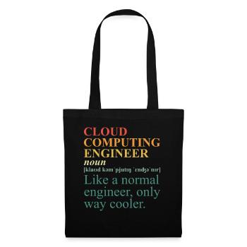 Cloud Computing Engineer Definition Retro Computer - Stoffbeutel - Schwarz - Vorne