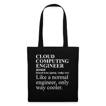 Cloud Computing Engineer Definition Retro Computer - Stoffbeutel - Schwarz - Vorne